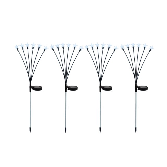 Luz Solar de suelo de 6 cabezales pentagrama impermeable Wobbly luces Kuymtek decorativas de césped duraderas luz de ambiente para el hogar y el jardín 4 piezas