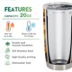 thumbnail image 3 of Taza de café Travel Tumbler Oasisdream de acero inoxidable de 600 ml, 3 of 6