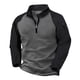 thumbnail image 2 of Ceisia Men's Regular-Fit Stand-Collar Half-Zip Color-Blocked Fleece Pullover Gift, 2 of 9