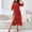 Red, variant on Jacenvly New Sundresses for Women 2024 Women Solid Color Slit Slim Short Sleeved V-Neck and Ankle Dress Lightweight Loose Casual Dresses for Women Red