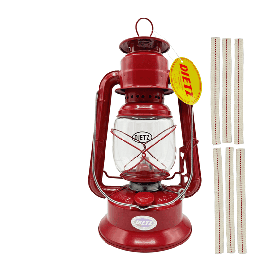 Light of Mine - Dietz #30 Little Wizard Red Oil Lantern with 5/8" Replacement Wick Strips