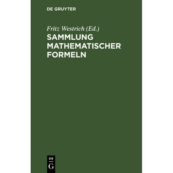 Sammlung Mathematischer Formeln, (Hardcover)