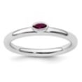 thumbnail image 2 of Auriga 925 Sterling Silver Created Ruby Ring for Women Size- 9, 2 of 6