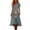 Blue, variant on Women's Retro Floral Print V Neck Short Sleeve Midi Dress Loose Fit Flowy Beach Dress Comfy Summer Dress for Vacation and Casual Wear, Size S-2XL