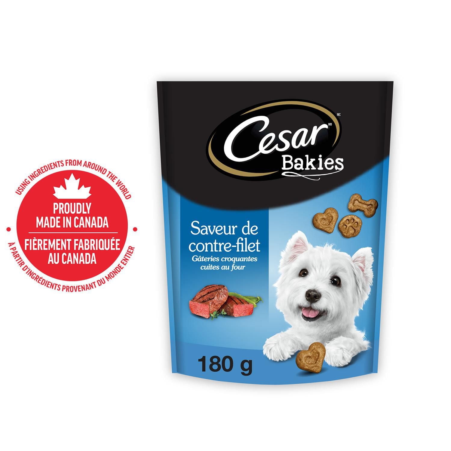 CESAR BAKIES Dog Treats, Small Adult Dogs, New York Strip Flavour, 180 - 550g