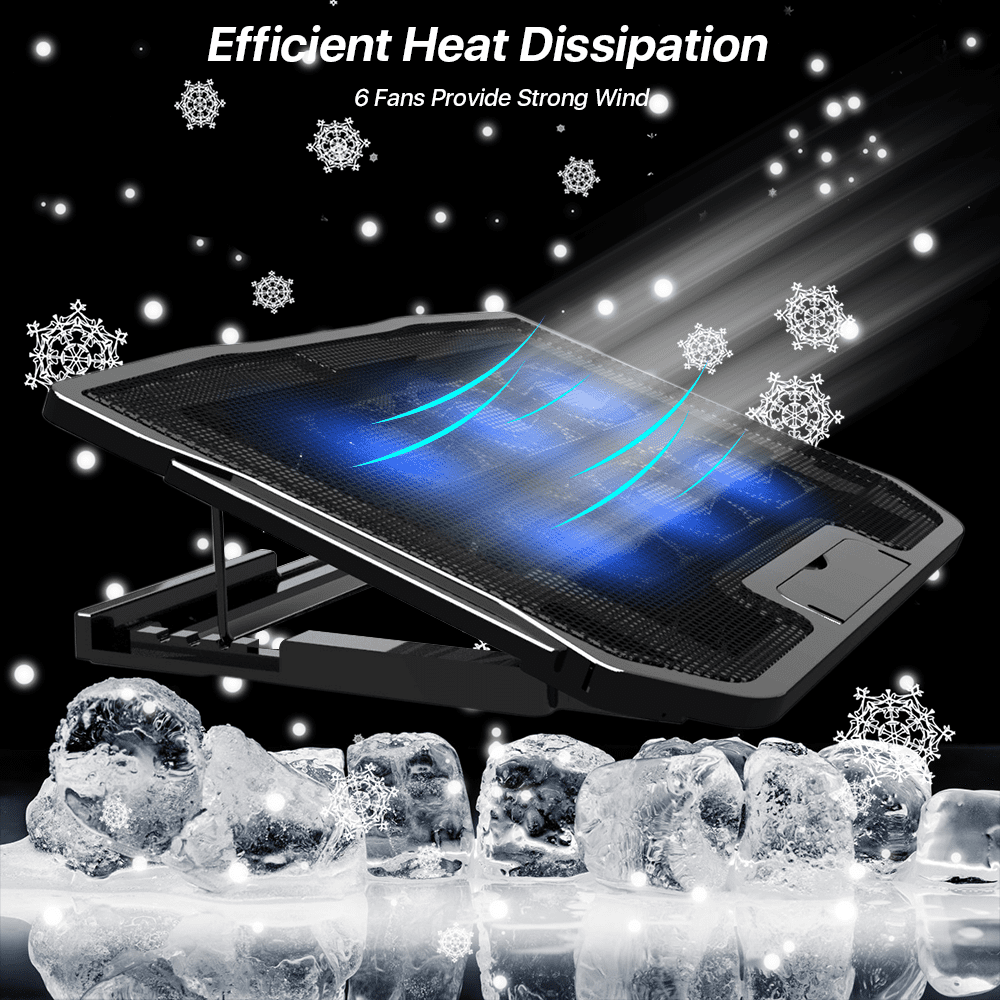 KUTGY Quiet Gaming Laptop Cooling Pad Stand with Fan for 15.6-17 Inch, Portable USB Powered Laptop Cooler Fan Cooling Pad