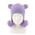 thumbnail image 6 of LIIPEE Girls Boys Hat Warm Solid Color Knit Protection Caps Child Breathable Casual Daily Party Photoshoot Hat,Purple,L, 6 of 6