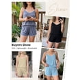 thumbnail image 5 of Anygrew Women Cami Pajama Set Shell Stitch with Shorts V Neck 2 Piece Pj Lounge Set, 5 of 7