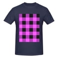 thumbnail image 4 of Bingfone Purple Black Buffalo Plaid Men'S Loose Fit Short-Sleeve Pocket T-Shirt, 4 of 7