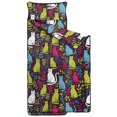 thumbnail image 2 of Floral Multicolor Cat Black Pattern Teens Toddler Nap Mat with Pillow, Sleeping Mat Bag for Preschool Daycare 59"x22", 2 of 6
