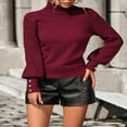 thumbnail image 3 of Tricot pour Femmes à Manches Longues et Col Roulé Couleur Unie, 3 of 9