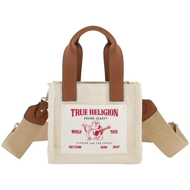 Bolsa de lona natural True Religion Mini Travel para mujer