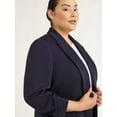 thumbnail image 2 of Scoop Women's and Women’s Plus Relaxed Ultimate ScubaKnit Blazer with Scrunch Sleeves, Sizes XS-4X, 2 of 5