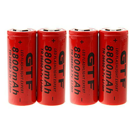 GTF 3.7V 26650 8800mAh Lithium Battery Red 1pcs