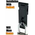 thumbnail image 6 of Ozmatip Stainless Steel Padlock Hasp and Staple Heavy Duty Shed Door Latch Shed Lock Hasp 5 Inch Gate Lock Latch Hinge Padlock Catch Door Clasp Latch Security Hasp for External Doors Window （1pcs）, 6 of 6