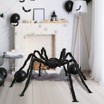 CASAFUN Halloween Giant Spider Realistic Hairy Spider with Ghost Skull face Fake Large Plush Spider for Outdoor Indoor Yard Garden Lawn House Wall Halloween Party Decor