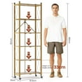 thumbnail image 4 of Nbcleanic 6-Tier Foldable Storage Shelf with Wheels, No Assembly Metal Rack Shelves for Living Room Office Bedroom, Bookcase for Adult (Gold), 4 of 6