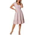 thumbnail image 1 of Vestido Midi de Verano para Mujeres INSPIRE CHIC con Cuello Cuadrado y Mangas Cortas, Vestido Boho Floral en S Púrpura, 1 of 5