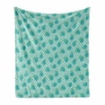 thumbnail image 1 of Lemons Soft Flannel Fleece Throw Blanket, Grunge Spotty Blue Lime on Retro Style Polka Dotted Pattern, Cozy Plush for Indoor and Outdoor Use, 60" x 80", Seafoam Teal and White, by Ambesonne, 1 of 6