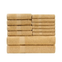 Premium Classic Ultra-Soft Cotton Assorted 12-Piece Eco-Friendly Towel Set - 27" x 54", 16" x 28", 13" x 13", Gold