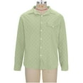 thumbnail image 6 of ZCFZJW Mens Casual Button Down Long Sleeve Shirts Big and Tall Regular Fit Plaid Lapel Collared Work Business T-Shirts with Pockets Green XL, 6 of 8