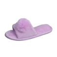 thumbnail image 2 of Popeez Girls's Lovely Pom-Pom House Slipper 4/5, Purple, 2 of 5