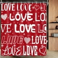 thumbnail image 2 of Red Valentine''s Day Shower Curtain, Love Shower Curtain Romantic Red Love Shower Curtain Valentines Heart Shower Curtain, Waterproof Bathroom Decor Set with 12 Hooks 36X72 Inch, 2 of 3