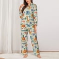 thumbnail image 2 of Daiia Jungle Animals for Women's Long-Sleeved Pajama Set – Soft & Comfortable Sleepwear Button-Up Pajamas Cozy Lounge Wear-X-Large, 2 of 7