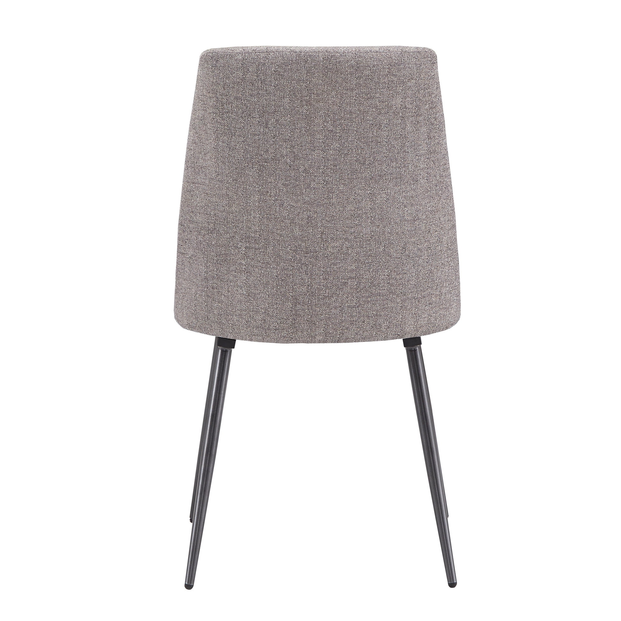 Weston Home Aurthur Upholstered Dining Chairs, Set of 2, Dark Grey Chenille Fabric, Black Legs