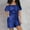 Blue, variant on Ruffle Off The Shoulder Denim Shorts Rompers for Women Summer Plus Size Wide Leg Short Jeans Jumpsuits with Pockets