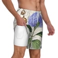 thumbnail image 2 of Kdxio Vintage Flower Print Men'S Swim Trunks With Compression Liner 7 Inch Inseam Quick Dry Swim Shorts, 2 of 7