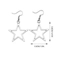 thumbnail image 3 of Simple Fashion Large Star Pendant Earrings for Women Hollow out Star Drop Dangle Earrings Silver Ear Hook Jewelry Birthday Gift, 3 of 9