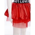 thumbnail image 6 of Doomiva Kids Girls 3 Piece Hip-Hop Jazz Dance Outfits Sequins Metallic Vest Tops with Mesh Tutu Skirts Hairband Set Red 130, 6 of 7