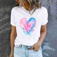thumbnail image 6 of Fartey Plus Size Valentine's Day Shirt for Women Funny Love Heart Print Short Sleeve Crewneck Tees Loose Fit Casual Holiday Tshirt Fashion Party Tops White L, 6 of 6