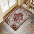 thumbnail image 4 of Bohemian Brown Ethnic Vintage Pattern Rug Welcome Door Mat Decorative Doormat Farmhouse Low-Profile Floor Rug Switch Mat for Home Indoor Outdoor Decorations 17 X 30 Inch, 4 of 6