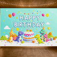 thumbnail image 5 of Colorful Dinosaur Themed Happy Birthday Banner Background Party Decors for Birthday Parties Photography Props Backdrop Decorations, 5 of 7