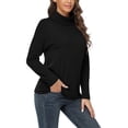 thumbnail image 3 of Asklazy Women's Turtleneck Sweater Long Sleeve Cozy Warm Casual Lightweight Soft Pullover Jumper Tops,US Size,Black,M, 3 of 8