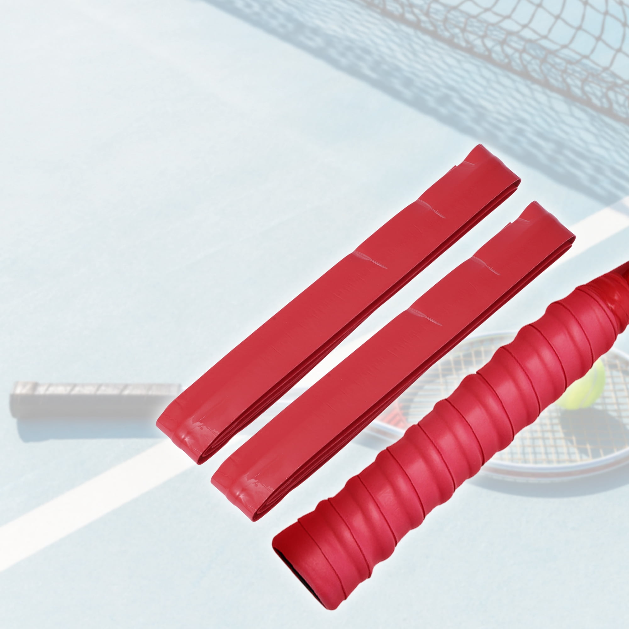 Unique Bargains 2 Pcs Tennis Racket Grip Tape Red