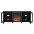thumbnail image 6 of Evelyn&Zoe Quincy Rectangular TV Stand with Log Fireplace for TV's up to 65" in Black Grain, 6 of 11
