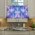 thumbnail image 2 of Yayeee Kitchen Curtains Light Filtering 27"x24" Rod Pocket Short Cafe Window Panel, Pink Starfish Pattern, 2 of 7