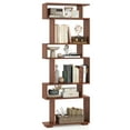 thumbnail image 1 of Costway 6-tier Storage Bookshelf S-shaped Geometric Bookcase with Anti-toppling Kits Orange, 1 of 9