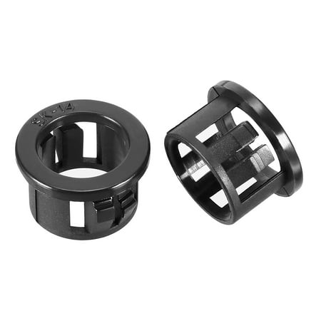 

50pcs 14mm Mounted Dia Snap in Cable Hose Bushing Grommet Protector Black