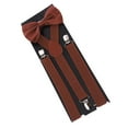 thumbnail image 2 of Conjunto de tirantes Sunnimix para hombre con pajarita y correas ajustables café, 2 of 8