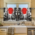 thumbnail image 2 of Yayeee Kitchen Curtains Tier Set of 2 Light Filtering 57"x24" Over Sink Window Panels, Black Streets, 2 of 7