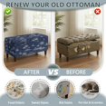 thumbnail image 5 of Jiueut Blue Palm Tree Boat Print Stretch Ottoman Cover Rectangle Folding Storage Stool Furniture Protector Soft Slipcover with Elastic Bottom for Living Room Bedroom Entryway, Large, 5 of 7