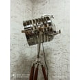 thumbnail image 3 of Big Nautical Chrome Searchlight Marine Polish Tripod Spotlight Retro Lamp Decor Floor lamp, Brown Nickel Finish, 3 of 6