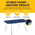 thumbnail image 4 of Navy Blue Flowers Table Cloths for 8 Foot Rectangle Tables, Rustic Abstract Floral Simple Art Patio Waterproof Elastic Fitted Tablecloths, Washable Rectangular Table Cover for Camping, 4 of 8