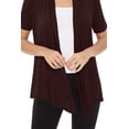 thumbnail image 6 of Women's Loose Fit Short Sleeve Draped Open Front Office Wear Solid Cardigan, 6 of 6