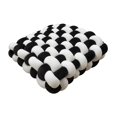 thumbnail image 3 of Almohada con nudo, cojín de felpa de punto, cojín nórdico para silla, cojín decorativo para asiento para habitación, dormitorio, decoración del hogar En y negro, 3 of 8