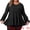 Black, variant on DARING DIVA Women's Plus Babydoll V Neck Ruffle Hem Peplum Blouse 1X Burgundy